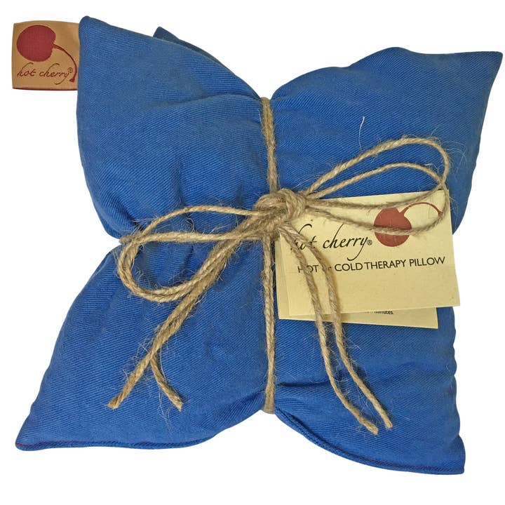 Hot Cherry Pillows - Wholesale Hot/Cold Compress - Hot Cherry Double Square Pillow in Blue Denim3