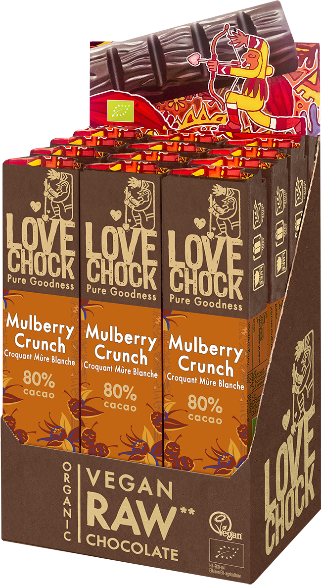 Lovechock NL - Wholesale Chocolate Bar - 80% chocolate with mulberries - Organic, raw, vegan and sustainable2