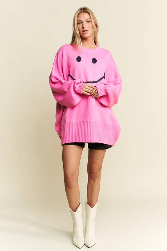 JADE BY JANE - Wholesale Knit Sweater - Women's - OVERSIZED LONG SLEEVE SMILE SWEATER8