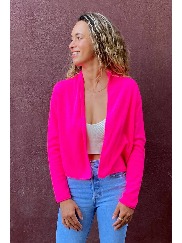 Joyride Supply - Wholesale Cardigan - Women's - 100% Cashmere No.8 Cropped Open Cardi1