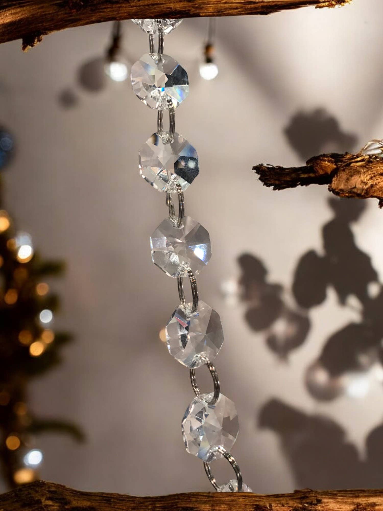 Decor N Beyond - Wholesale Bunting/Garland - 36" Octagon Crystal Bead Chain with Jump Ring Connectors3