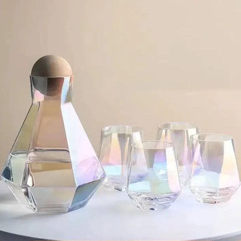 Kiyo Home - Wholesale Drinking Glass/Cup - Glass Drinkware 5-Piece Set | Hexagonal Glassware Set0