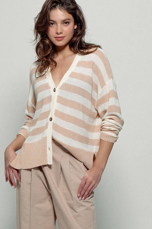 Heyday - Wholesale Cardigan - Women's - Cozy and Free Striped Cardigan13
