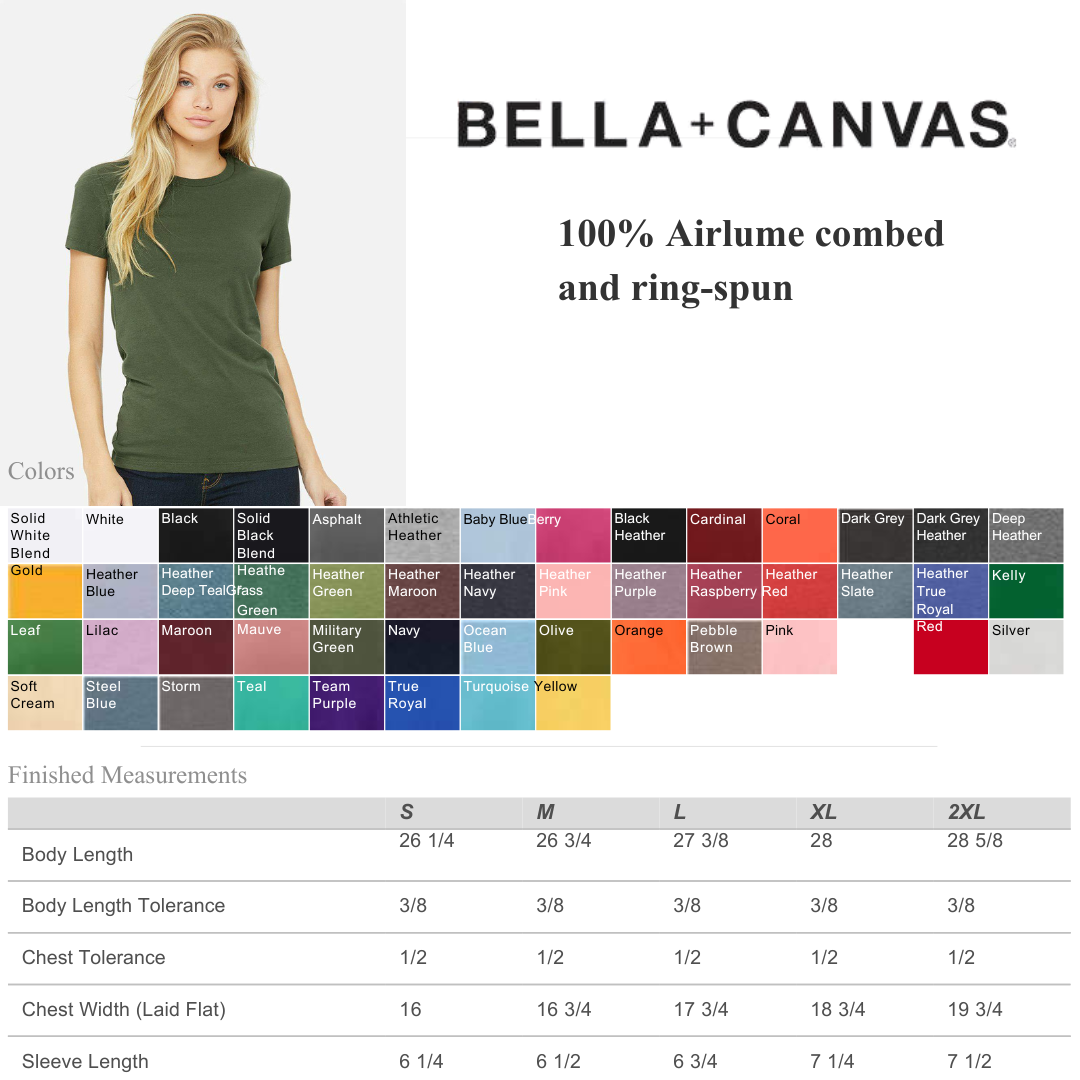 MYES BULK APPAREL - Wholesale T-Shirt - Women's - BELLA+CANVAS Women’s Airlume Cotton Crew T-Shirt3