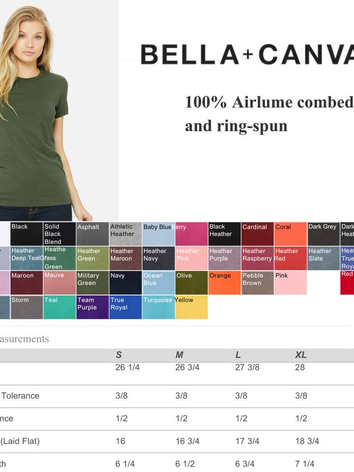 MYES BULK APPAREL - Wholesale T-Shirt - Women's - BELLA+CANVAS Women’s Airlume Cotton Crew T-Shirt3