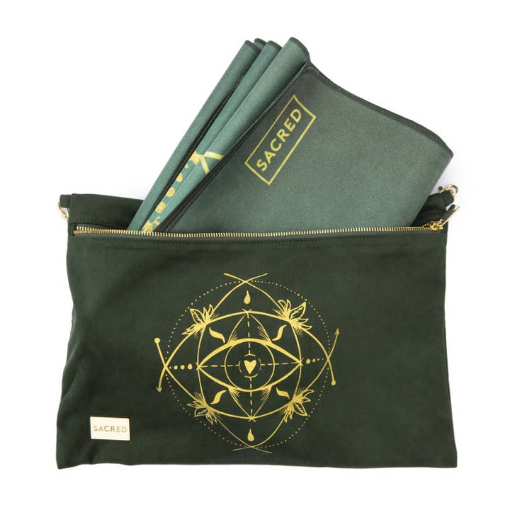 TRAVEL YOGA MAT - MOSSY GREEN for wholesale by Sacred Yoga