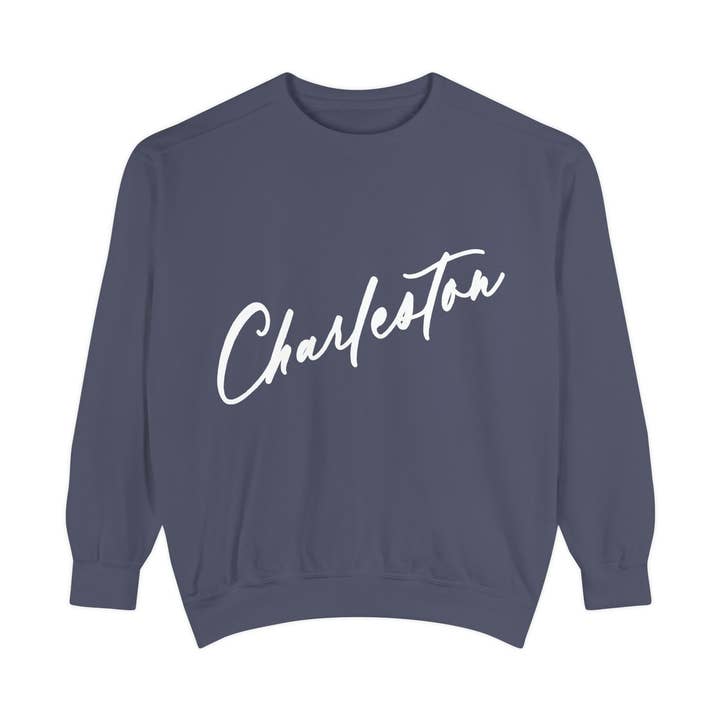 NO PLACE LIKE HOME CHARLESTON(Denim)-Comfort Colors Crewneck for wholesale by Rebecca Illustrated
