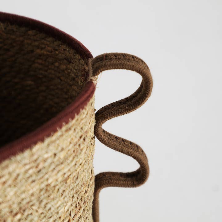 Kodu - Vente Paniers - Set de deux paniers en fibres naturelles noirs 42x26x40 cm2