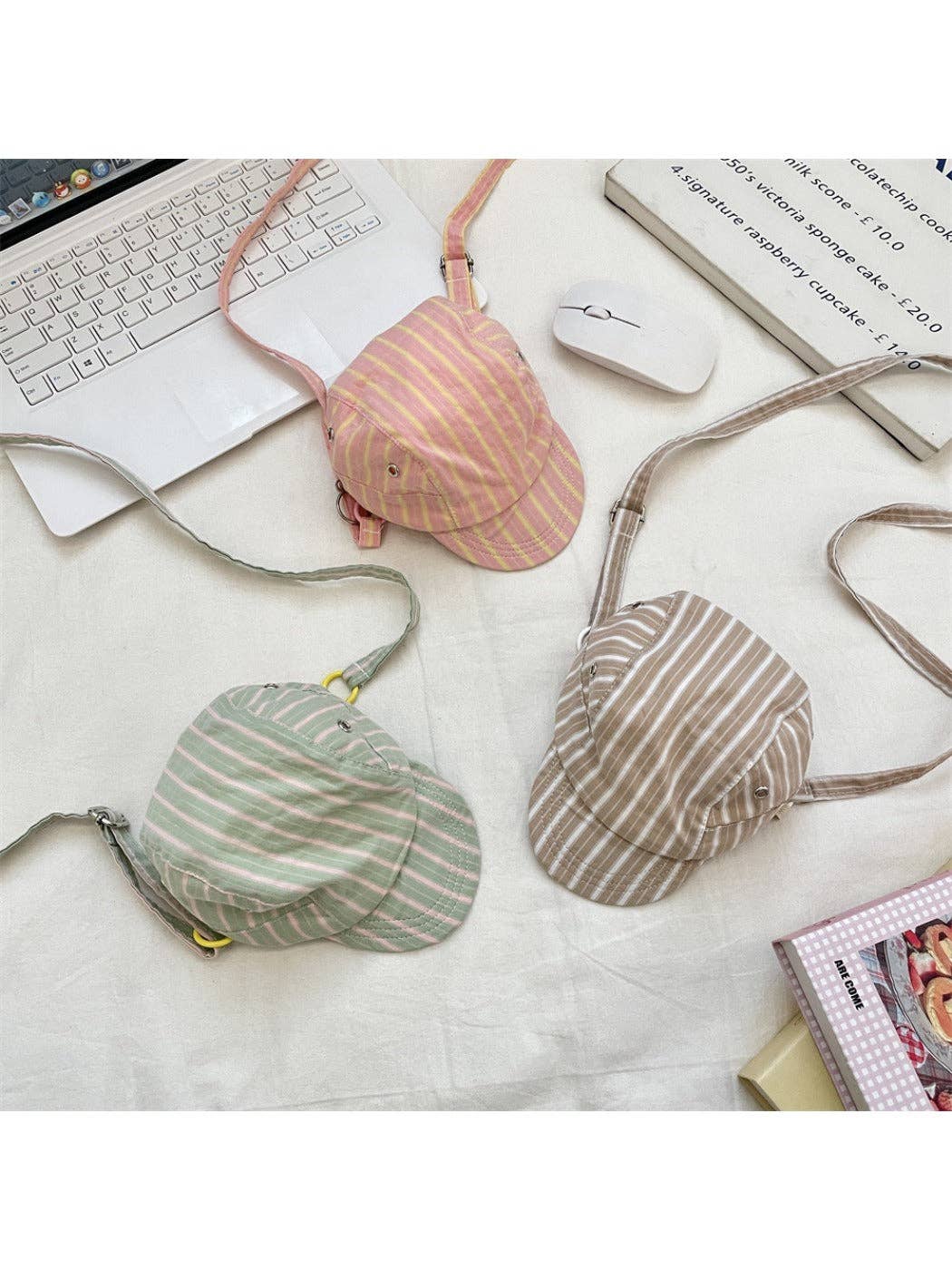 Funkyrel® Atzbranding Limited - Wholesale Crossbody Bag - Women's - Cosbai – Retro Stripe Hat-Shaped Crossbody Bag4