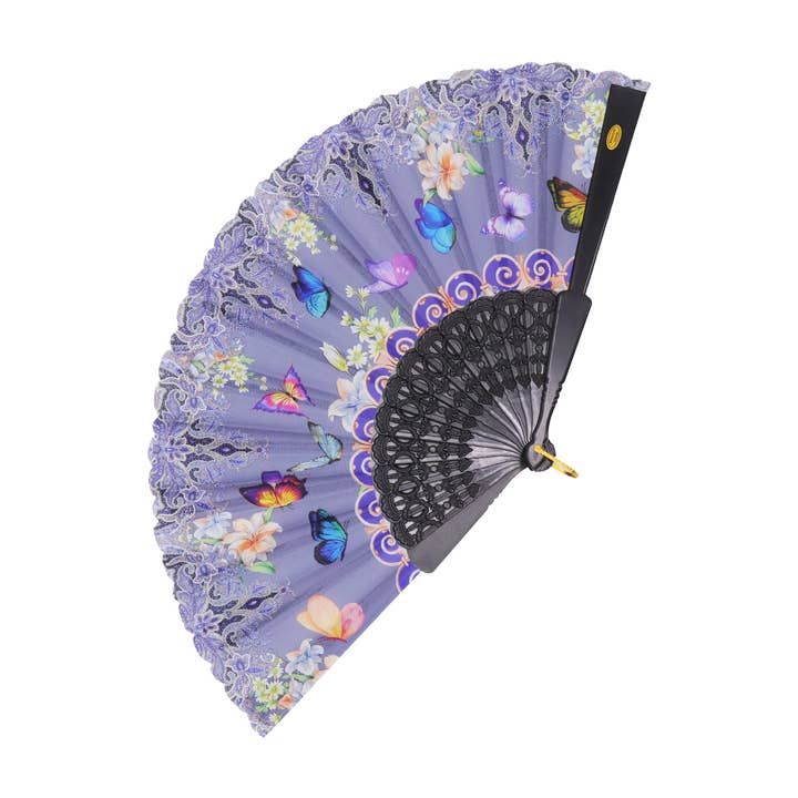 ASSORTED Butterfly Floral Paisley Filigree Handheld Folding Fan for wholesale on Faire7