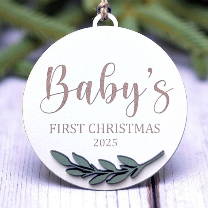 Richer Design Co. - Wholesale Ornament - BABY'S FIRST CHRISTMAS LEAF ORNAMENT0
