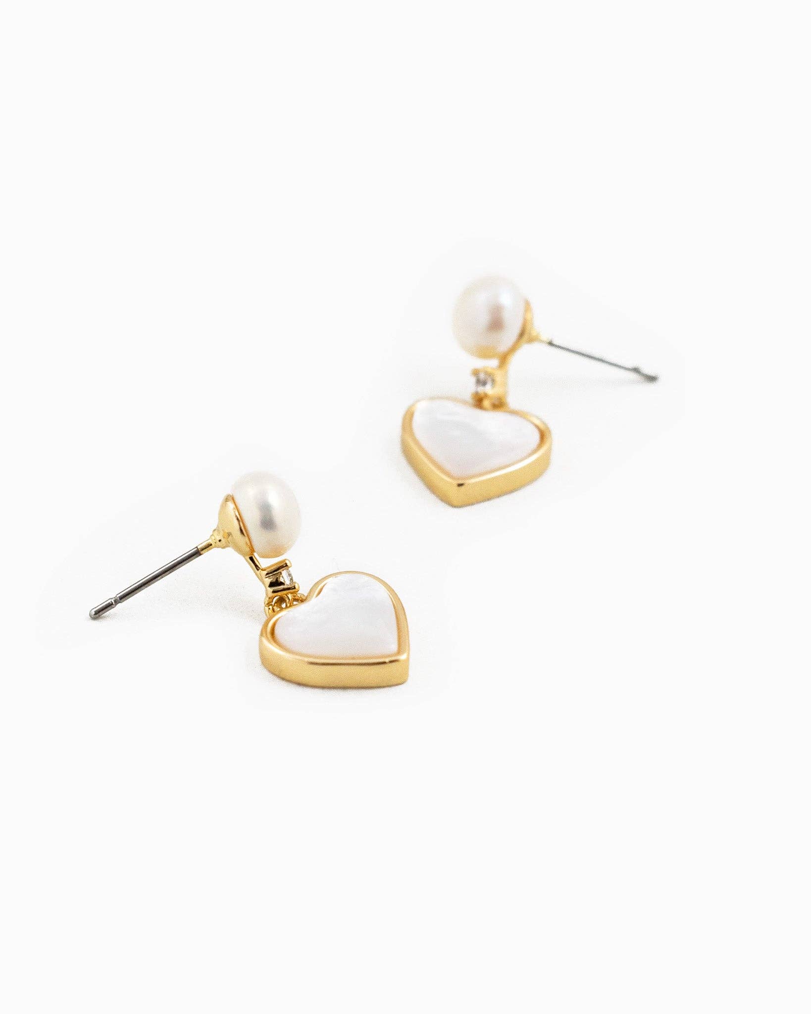 Sessori - Vente Boucles d'oreilles pendantes - Boucles d'oreilles pendantes cœur en perles d'eau douce1