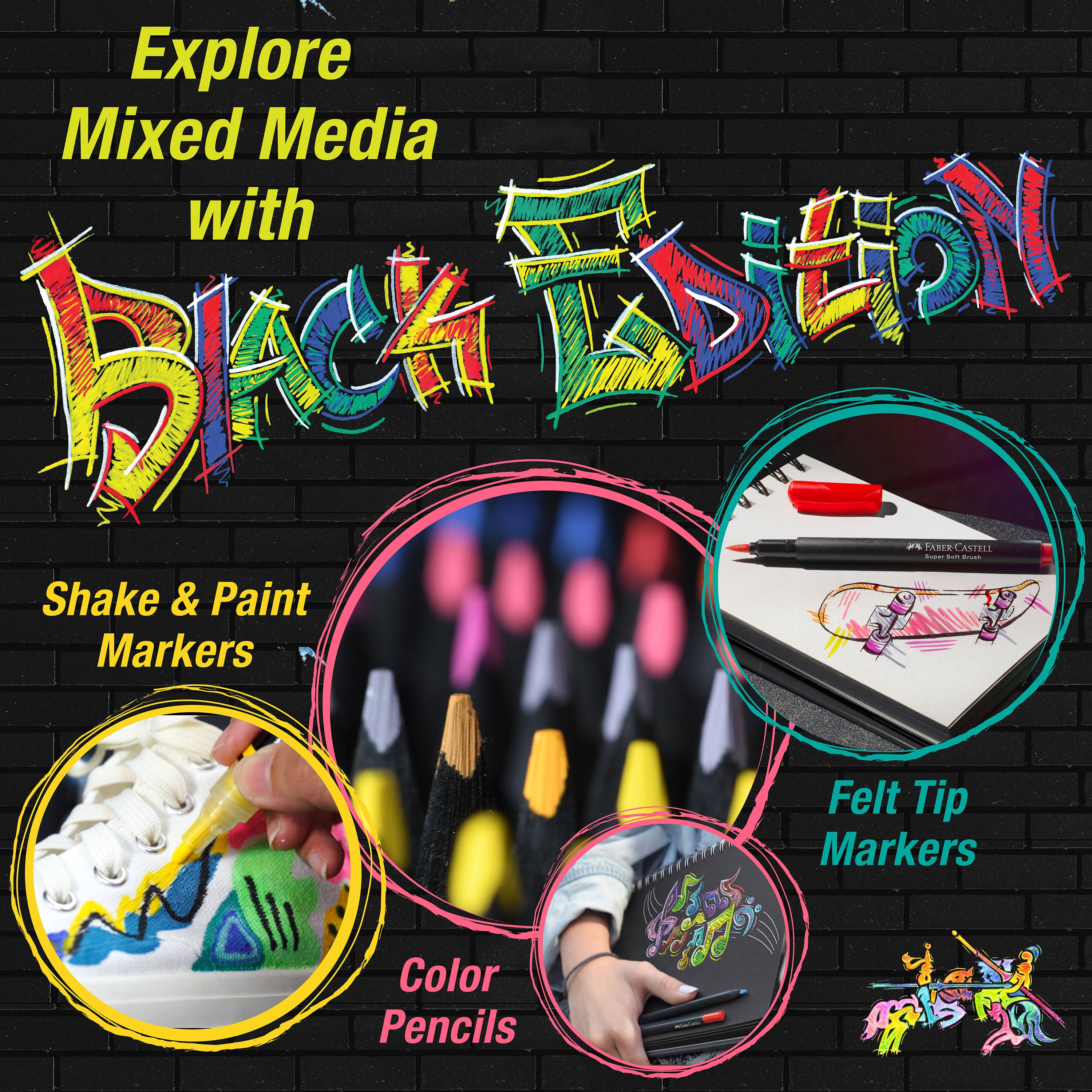 Faber-Castell / Creativity for Kids - Vente Marqueurs - Marqueurs Acryliques Shake & Paint 4 Ct Couleurs Néon7