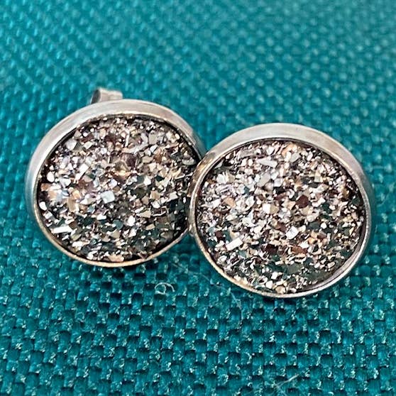 SMA Artistry Creations - Vendita all'ingrosso Orecchini a bottone - Orecchini a bottone cabochon scintillanti da 12 mm2