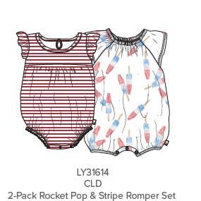 Cloud 2 Pack Rocket Pop Romper for wholesale on Faire
