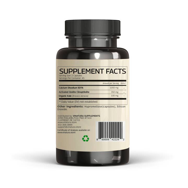 VINATURA SUPPLEMENTS - Wholesale Oral Supplement/Vitamin - EDTA (Calcium Disodium) Zeolite 1500mg5