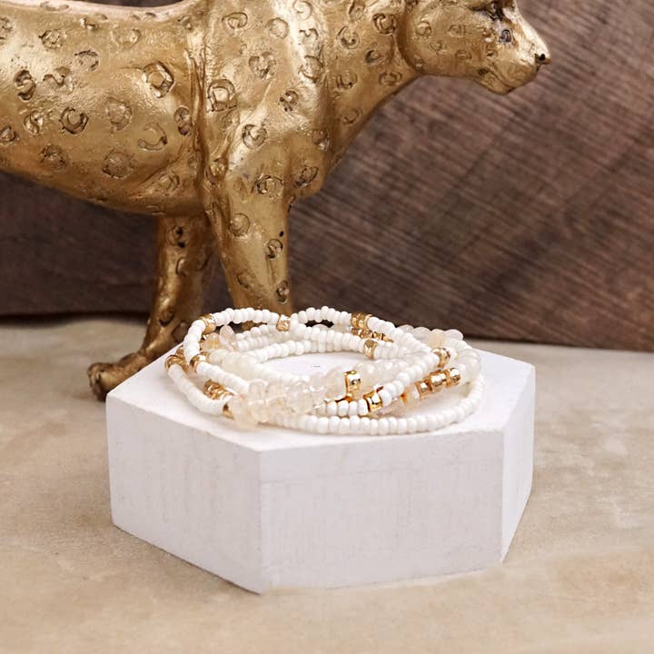 PennyLine inc - Wholesale Jewelry Set - Sunwashed Layers – Dainty Beaded Bracelet Set (4pc)