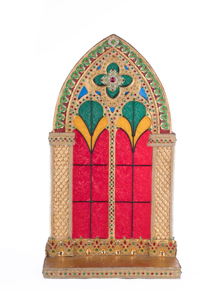 Christmas Castle Pillar Candle Holder for wholesale by Katherine's Collection