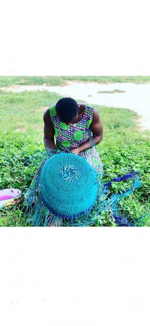 Jungle Direct – Großhandel Korb – Runder Korb aus handgeflochtenem Elefantengras mit Ledergriffen3