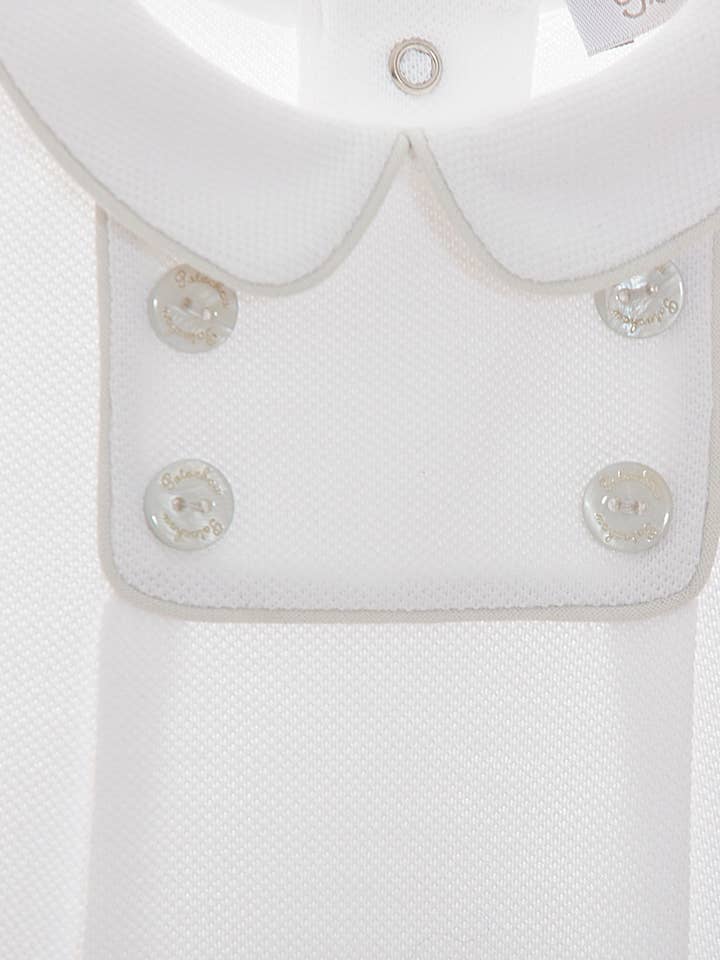 Patachou - Wholesale Bodysuit (Footed) - Baby - White Piquet Romper2