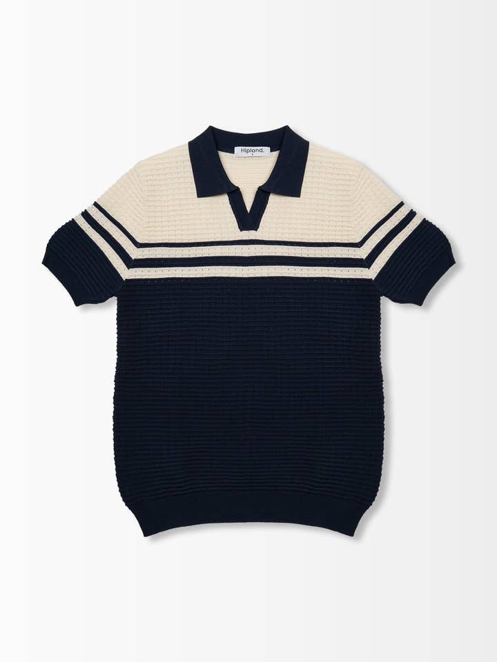 Kent Knit Polo - Blue for wholesale by Hipland