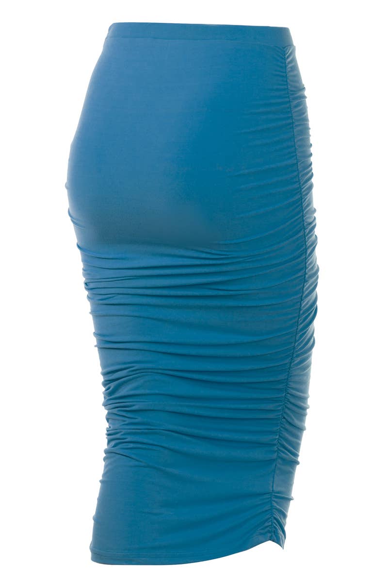 NINEXIS - Wholesale Skirt - Women's - CWBMS070_Slim Fit Ruched Long Pencil Skirt57