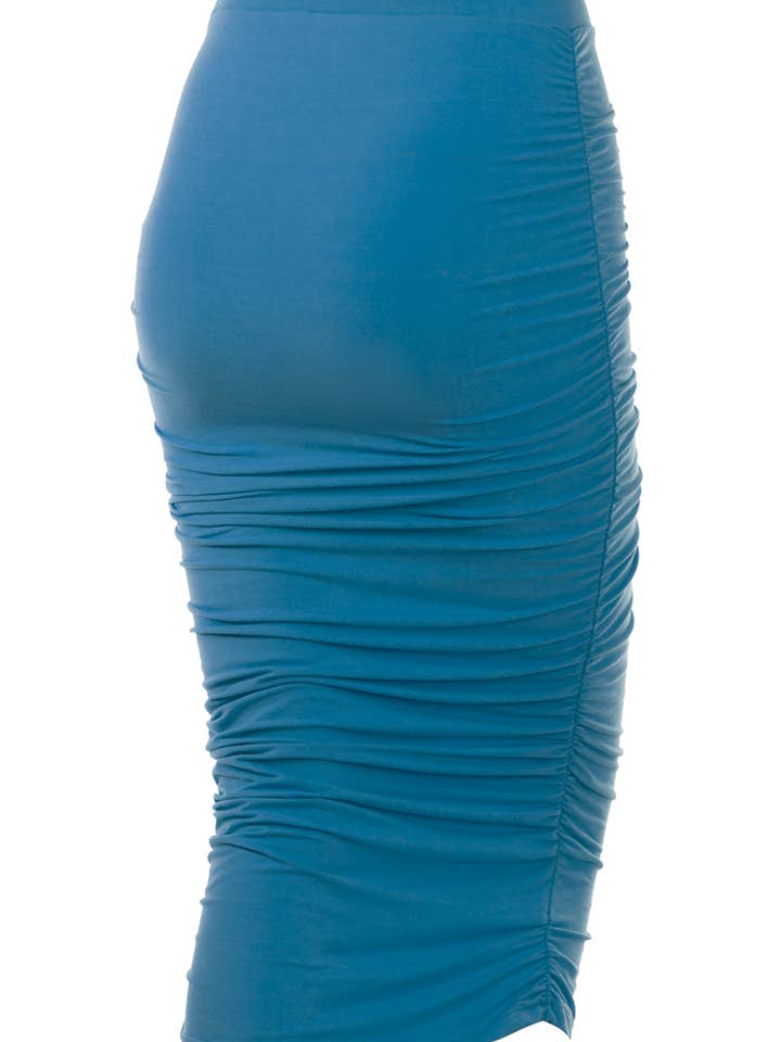 NINEXIS - Wholesale Skirt - Women's - CWBMS070_Slim Fit Ruched Long Pencil Skirt57