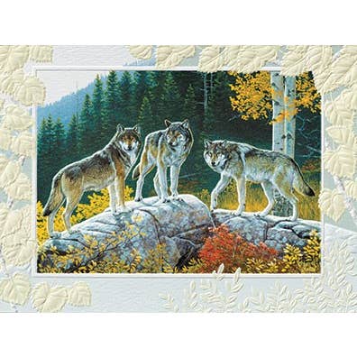 Pumpernickel Press - Wholesale Birthday Card - Autumn Wolves - Petite