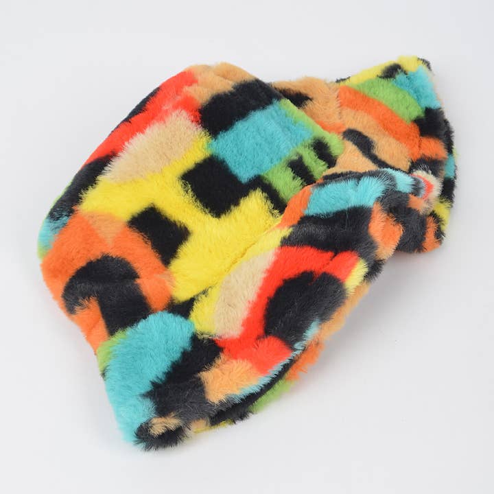 Multicolor Multi Color Fur Bucket Hat for wholesale on Faire2