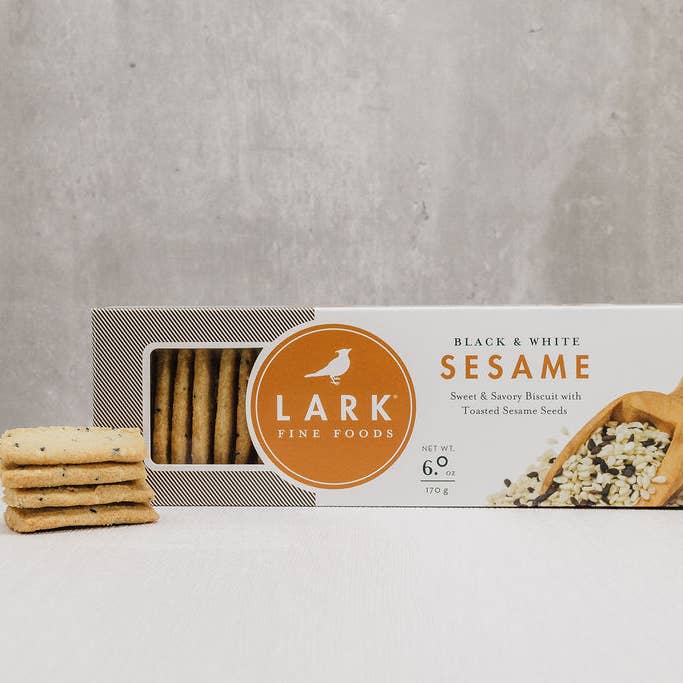 Lark Fine Foods - Wholesale Cookie - Black & White Sesame Savory Biscuit-6oz