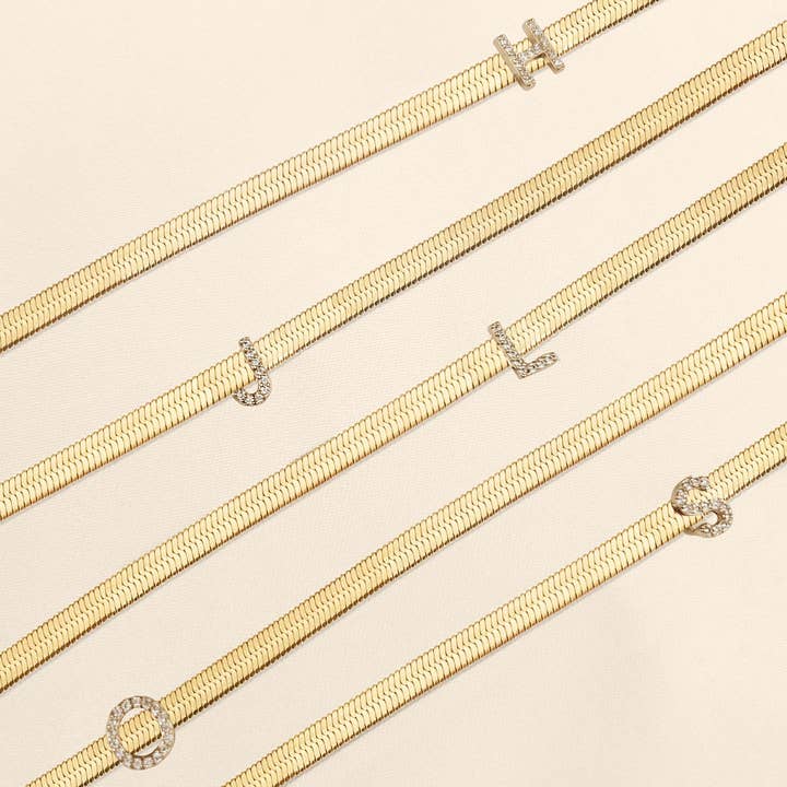 Ettika - Wholesale Pendant/Charm Necklace - Initial Herringbone Necklace4