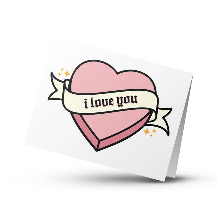 GREETING CARD - I LOVE YOU IN PINK for wholesale by Goldenhour Goods