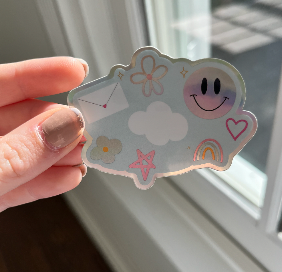 ReggieDesignCo - Vente Autocollant - Autocollant holographique Doodle | Passe au lave-vaisselle1