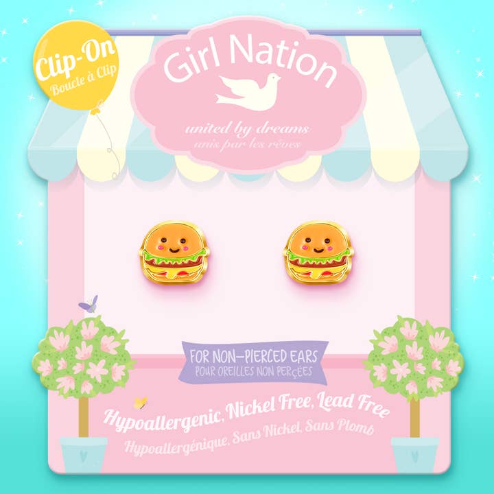 CLIP ON Cutie Earrings | Burger Babe
for wholesale by Girl Nation