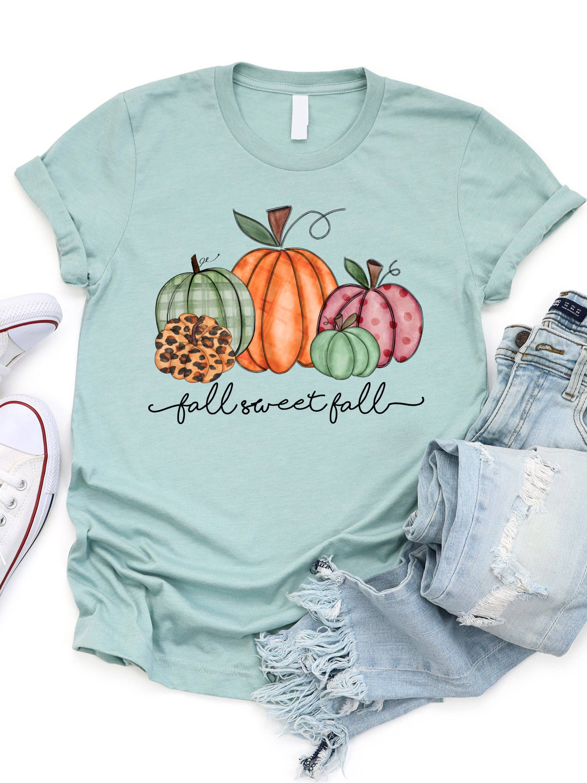 Tickled Teal - Vendita all'ingrosso Maglietta stampata - Donna - Autunno Dolce Autunno Graphic0