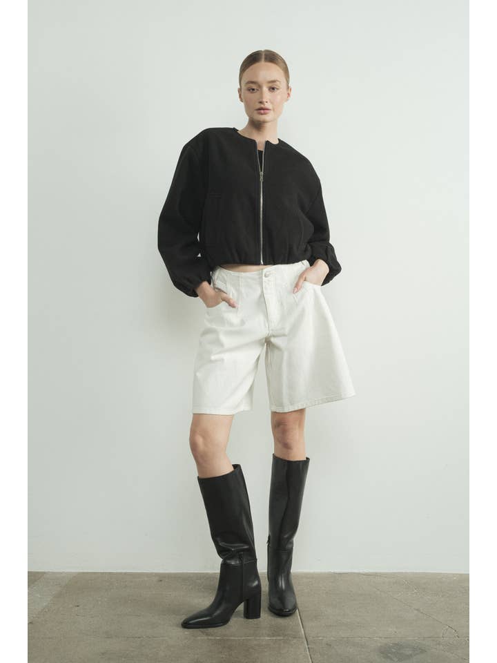 Aaron & Amber - Wholesale Bomber Jacket - Women's - MAJ2818 BRUSHED BOMBER JACKET