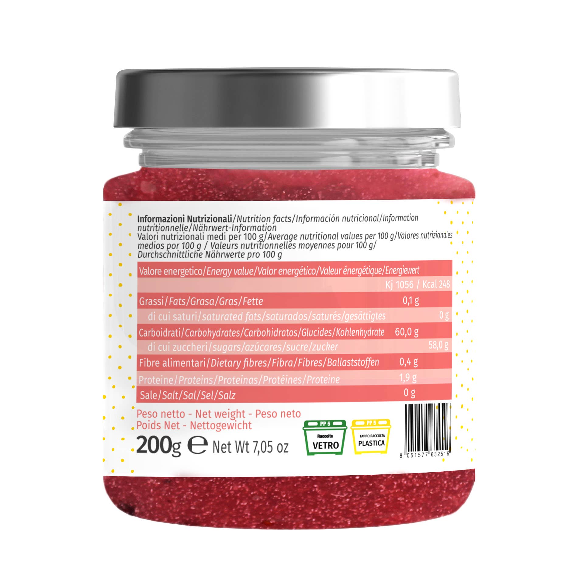 Dolcincasa.com - Wholesale Cake Mix - GLUTEN-FREE BERRY FRUIT AND YOGHURT SPREAD 200G1