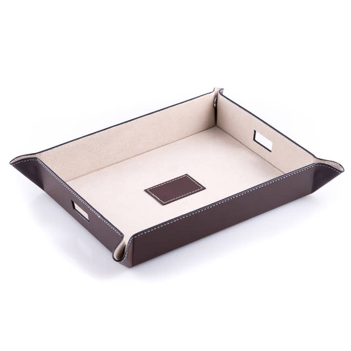 BeyBerk International - Wholesale Desk Organizer - Brown Leather Valet1