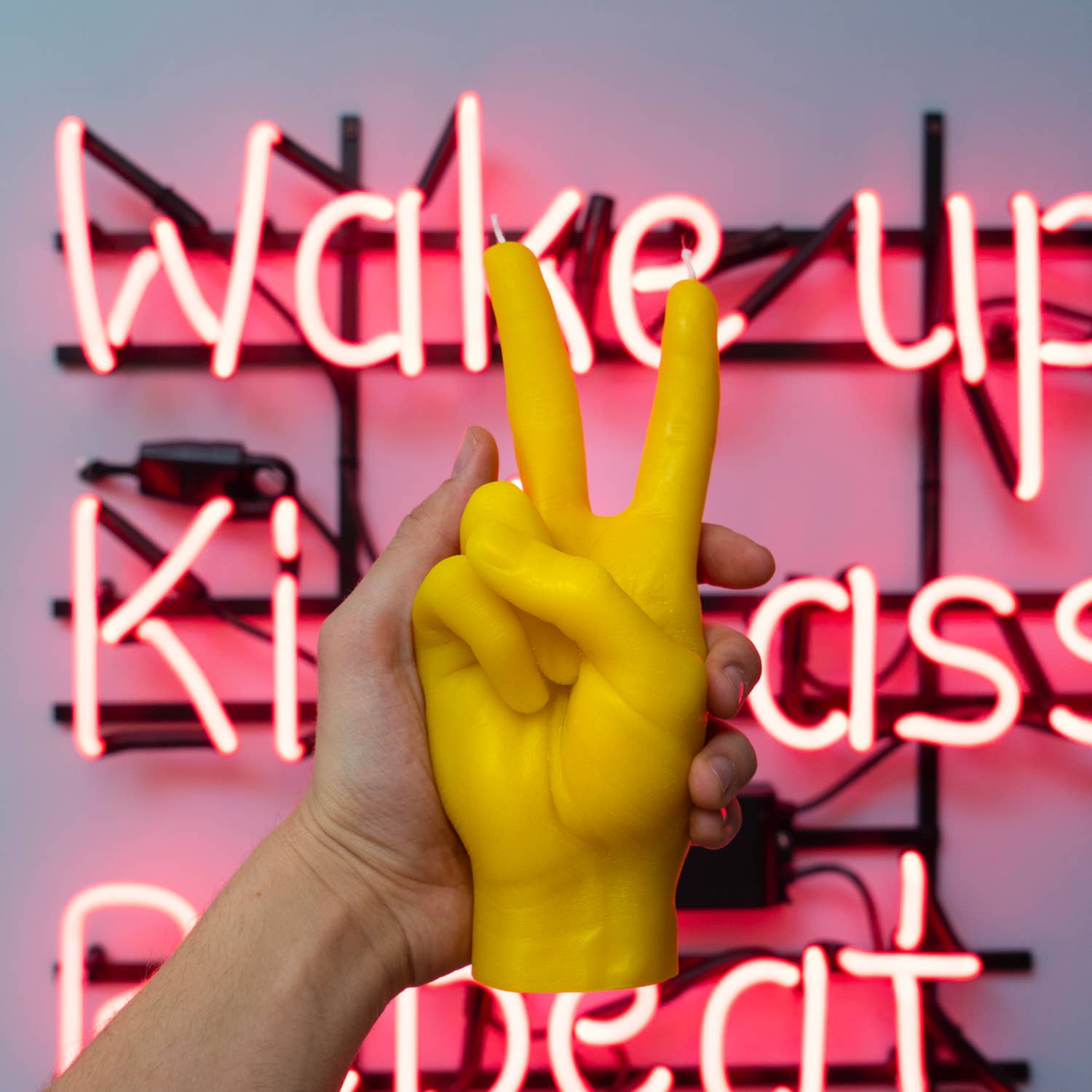 CandleHand (Free Duties for US) - Wholesale Novelty Candle - Peace Candle - 8''Tall - Realistic Skin Texture - 2 Wicks13