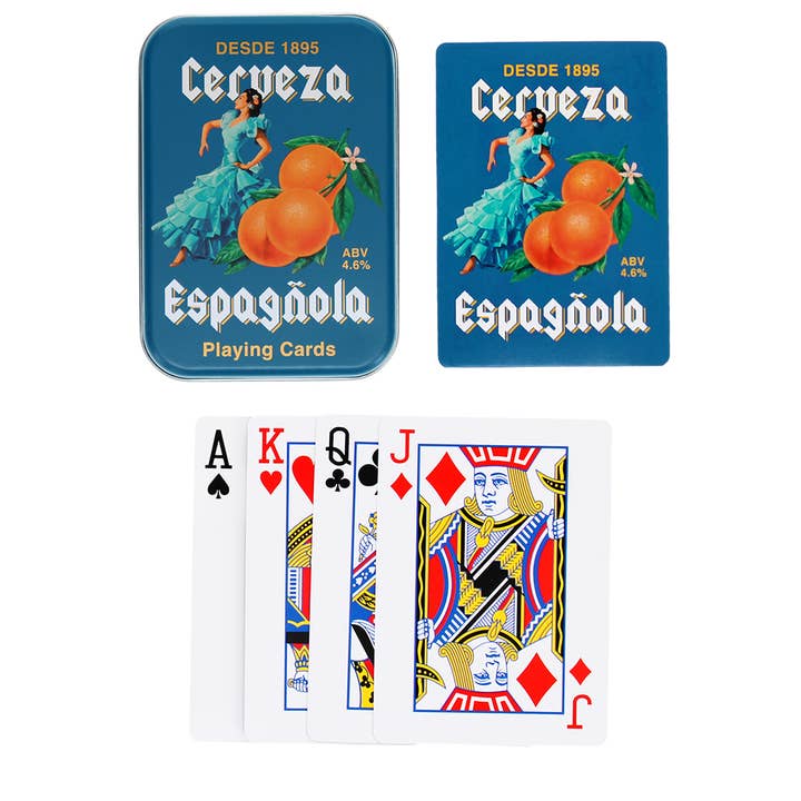 Playing cards in a tin - Cerveza Española for wholesale by Rex B2B - UK