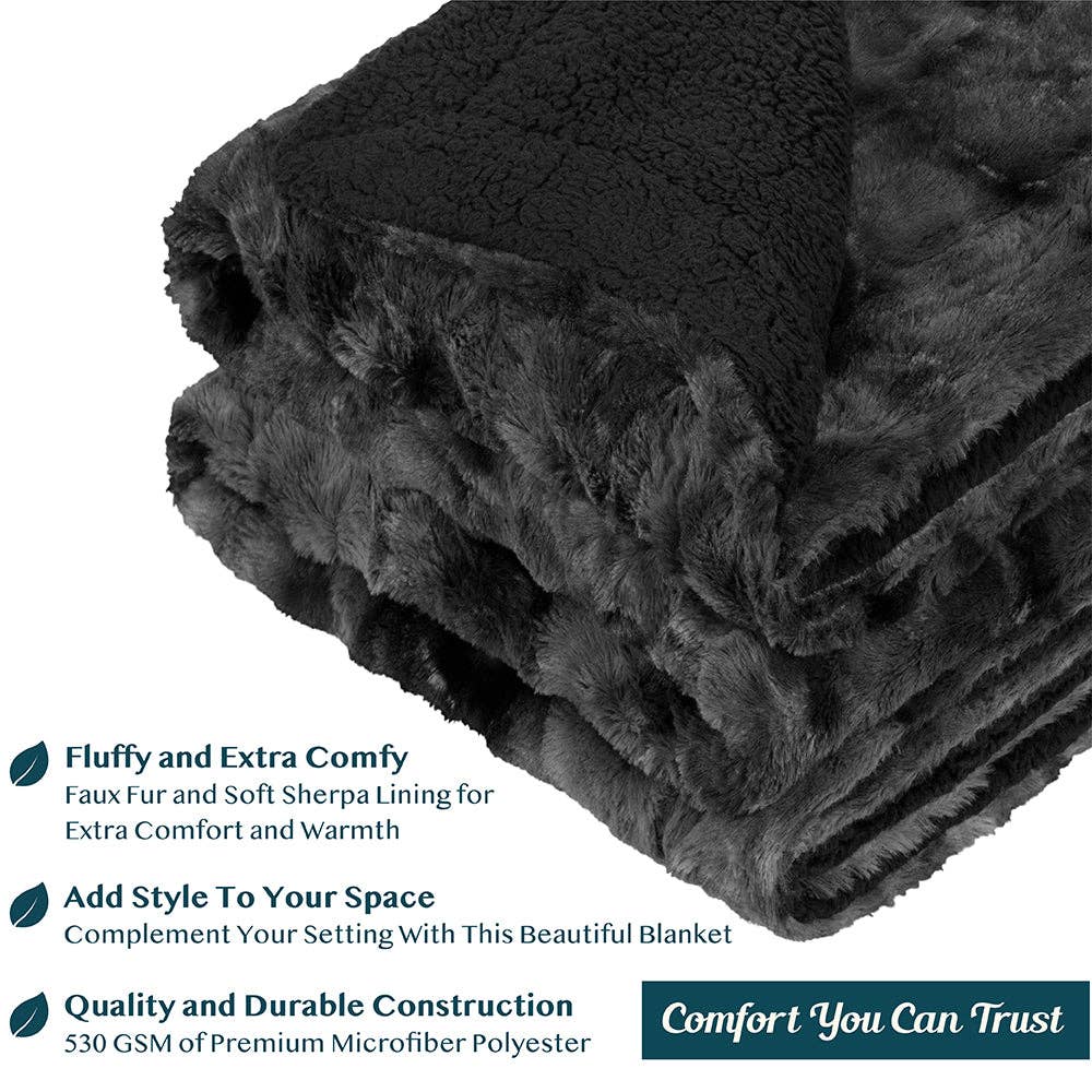 Pavilia – Manta para sofá por atacado – Manta de lã sherpa Minky4