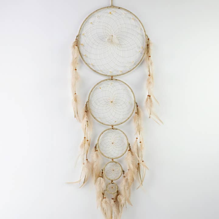 Monague Indigenous Crafts & Gifts - Wholesale Dream Catcher - Large Tan Generations Dream Catcher