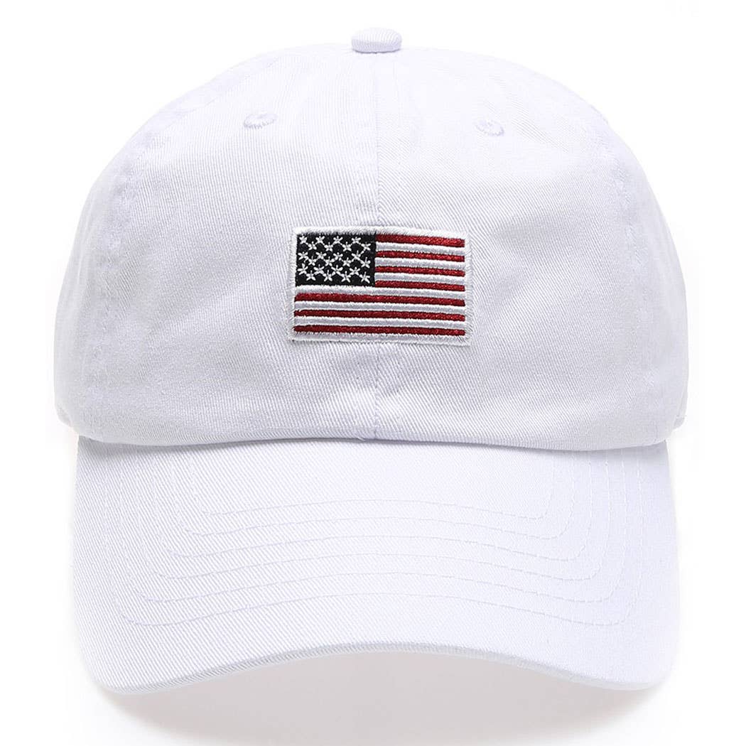 Fashion City – wholesale Baseball cap – Unisex – American Flag Patched Cotton Baseball Cap7
