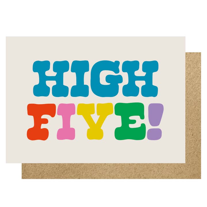 High Five rainbow card for wholesale by Lucky Ink