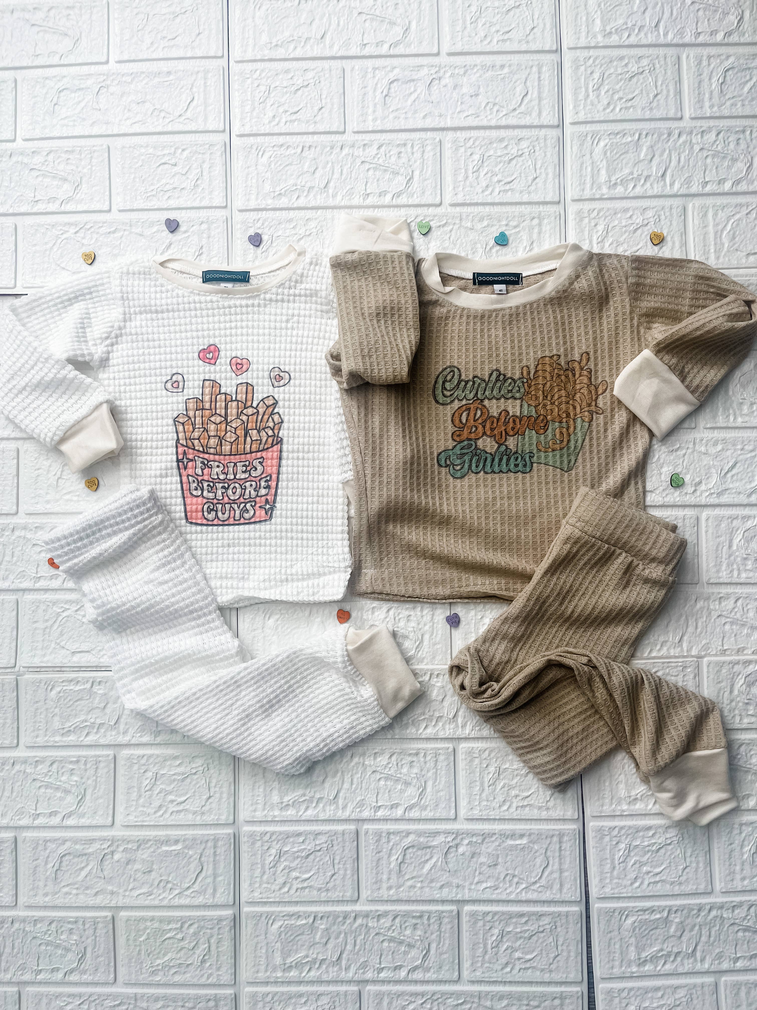 Goodnightdoll - Venta al por mayor Conjunto de pijama - Niños - Pijama tipo gofre | patatas fritas antes que los chicos, rizados antes que las chicas3