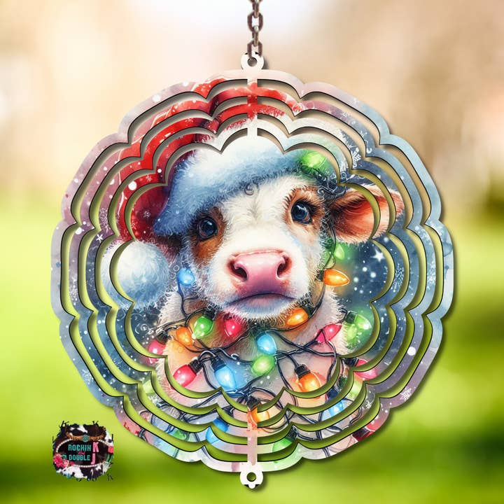 Girouette Vache Lumières de Noël pour la vente par Rockin K and Double J