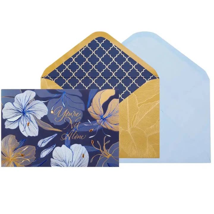 Cartão de Condolências Edição de Colecionador com Flores Estilizadas em Índigo por atacado de NIQUEA.D