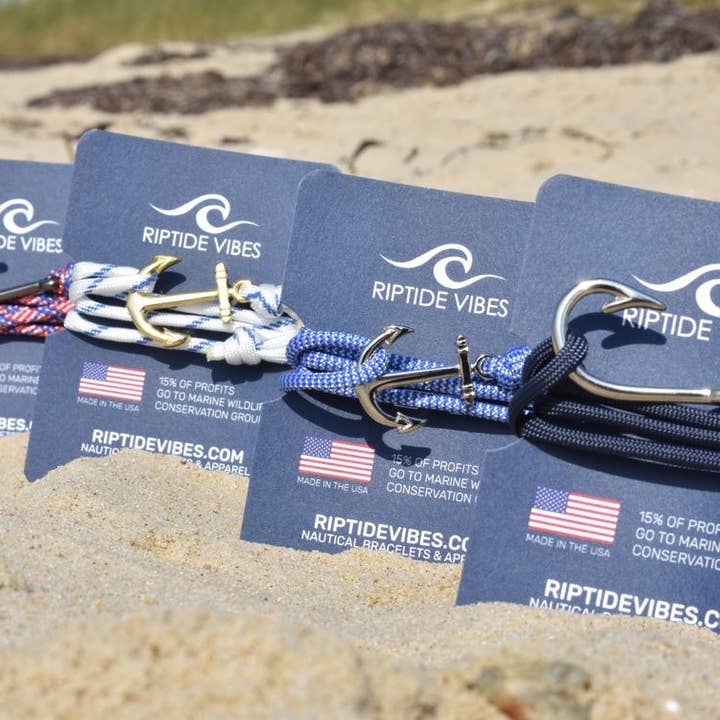 Riptide Vibes – wholesale Vävt/flätat armband – The Rasta - Fiskkrok & Ankare Armband5