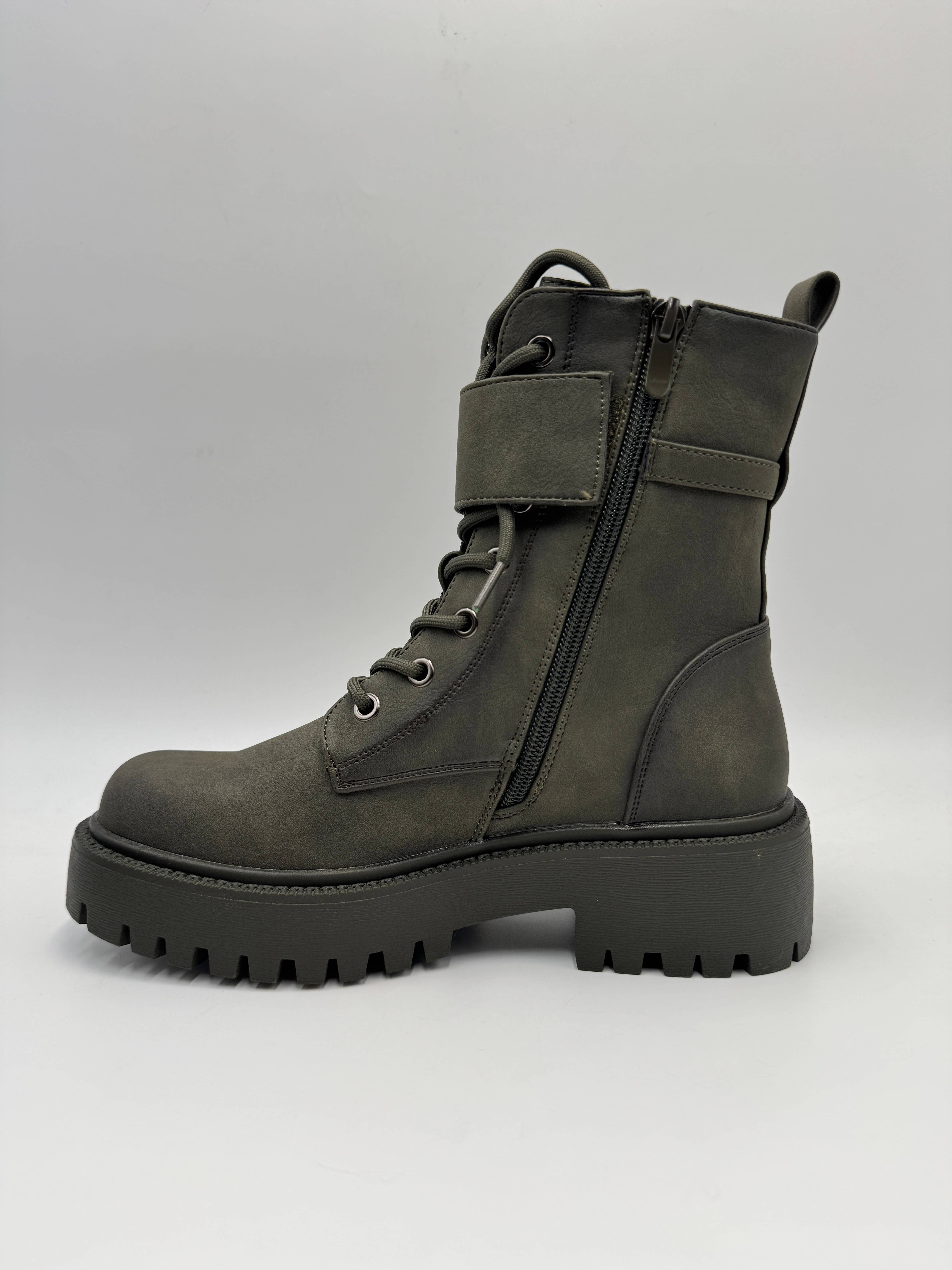 Rentoes - Venta al por mayor Botas militares - Mujer - Botas de combate gruesas para mujer con cordones y hebilla2