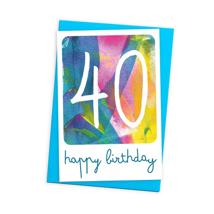 Design abstrait de la carte pour 40e anniversaire - Message au dos pour la vente par size3art